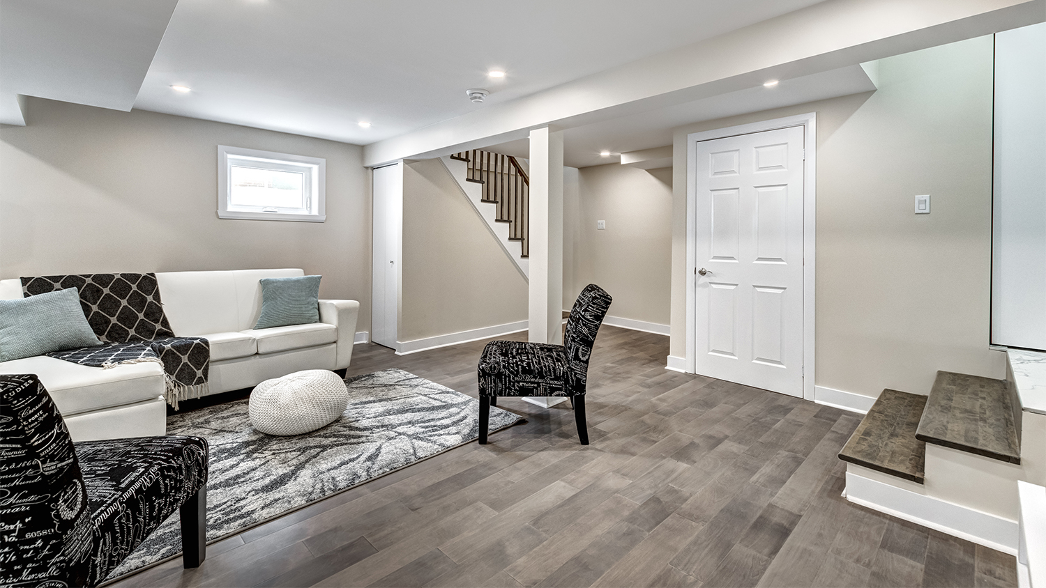 furnished basement in new home    
